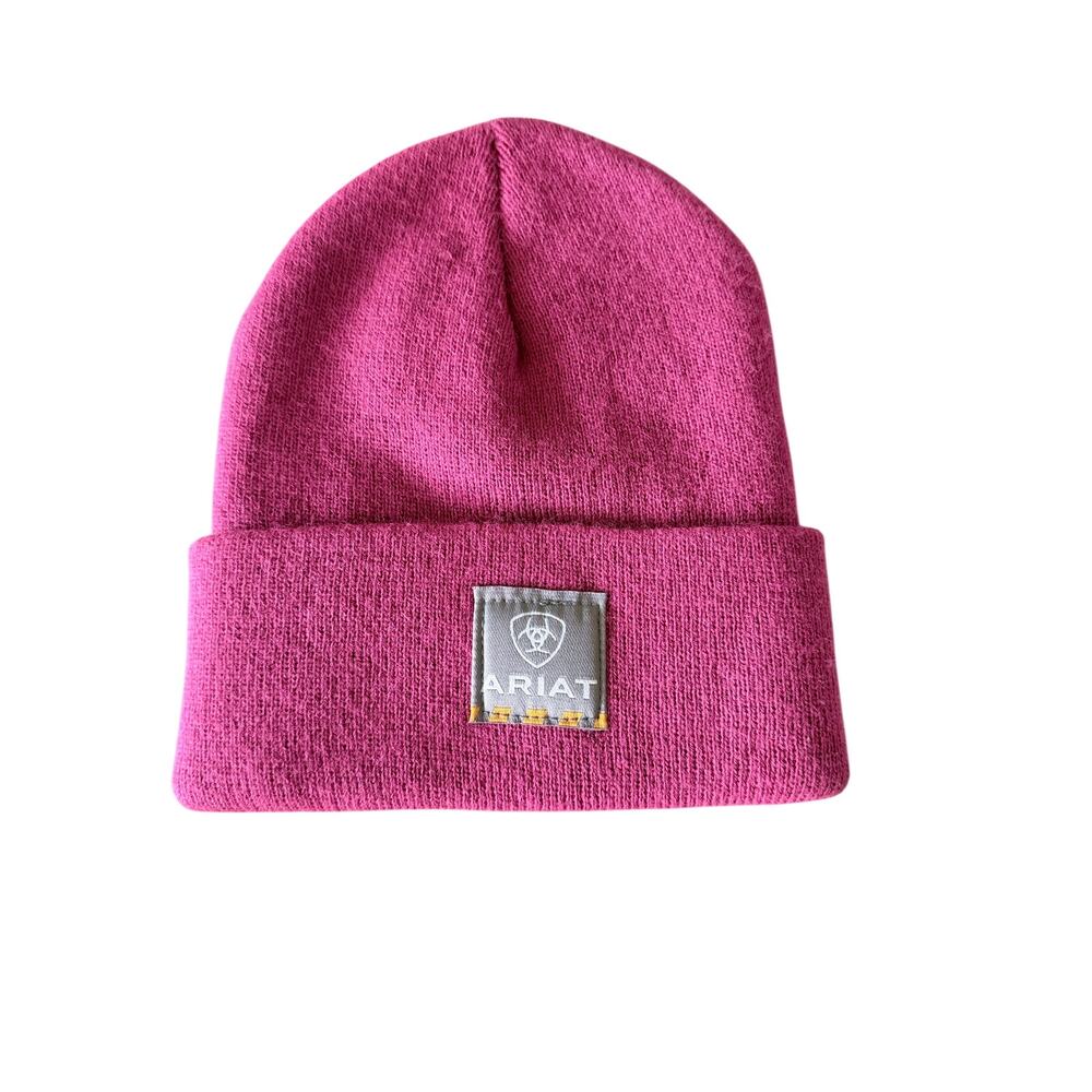 Ariat raspberry pink knit beanie toboggan women’s western workwear USA made